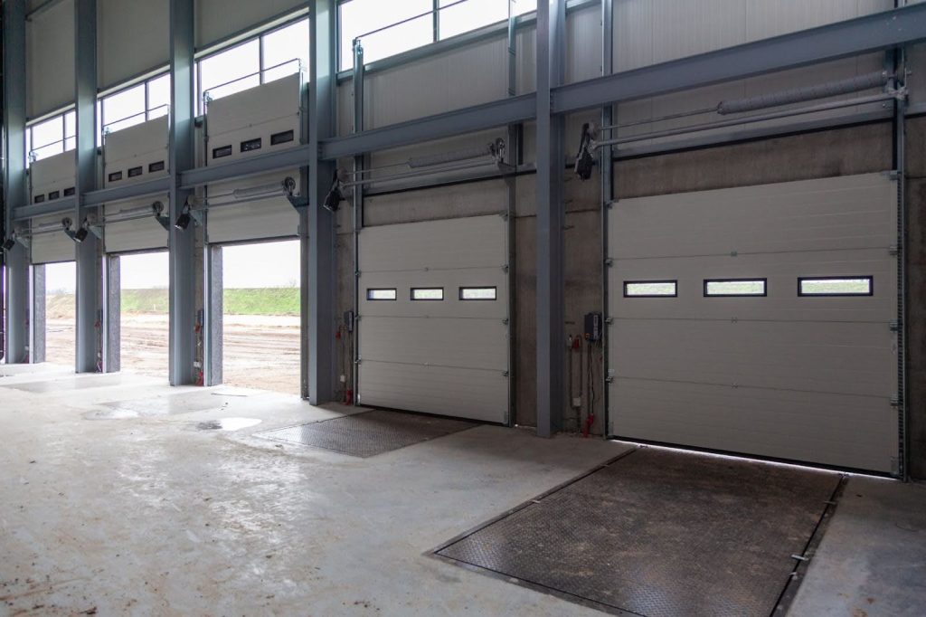 white commercial garage door sample