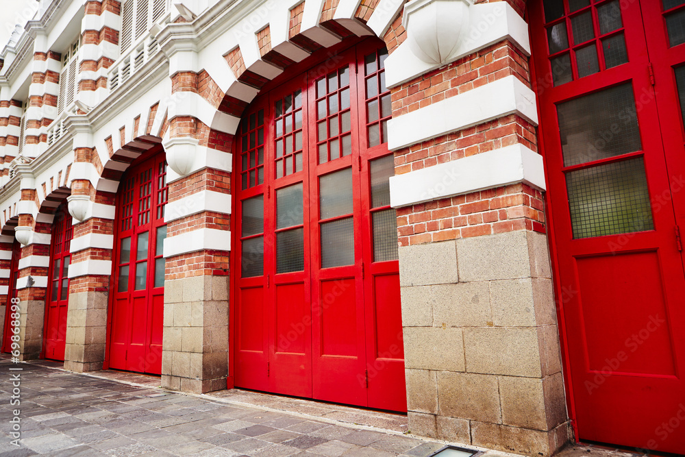 Red Four Fold Door